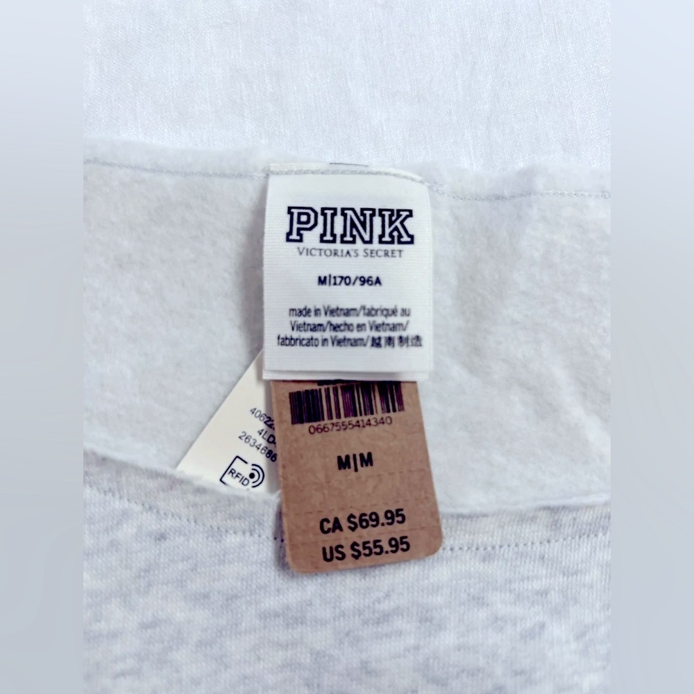 NEW 🛍️  Victoria’s Secret VS PINK Gray Off Shoulder Sweater & Tank Top Medium M - Picture 3 of 5